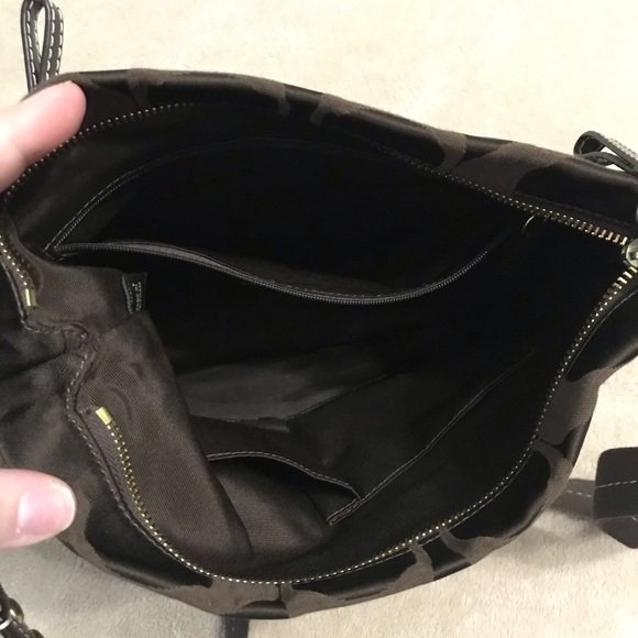 Coach Signature C Brown Canvas Crossbody Purse - Picture 3 of 5